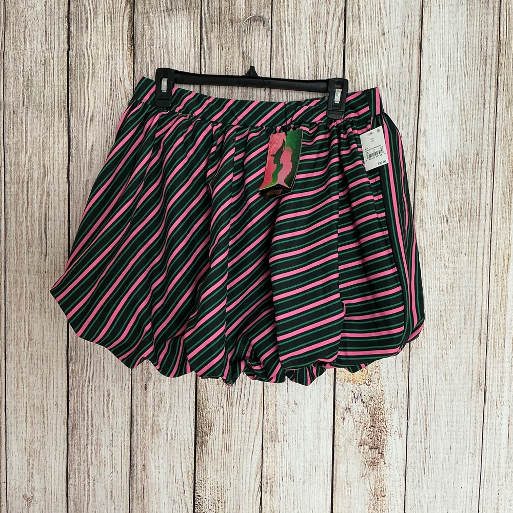 Striped Pink and Black Maxi Skirt